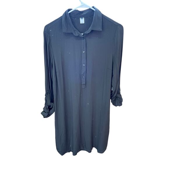 NWT Old Navy Medium Green Shirt Dress - Picture 1 of 8